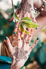 Beautiful hand with henna design