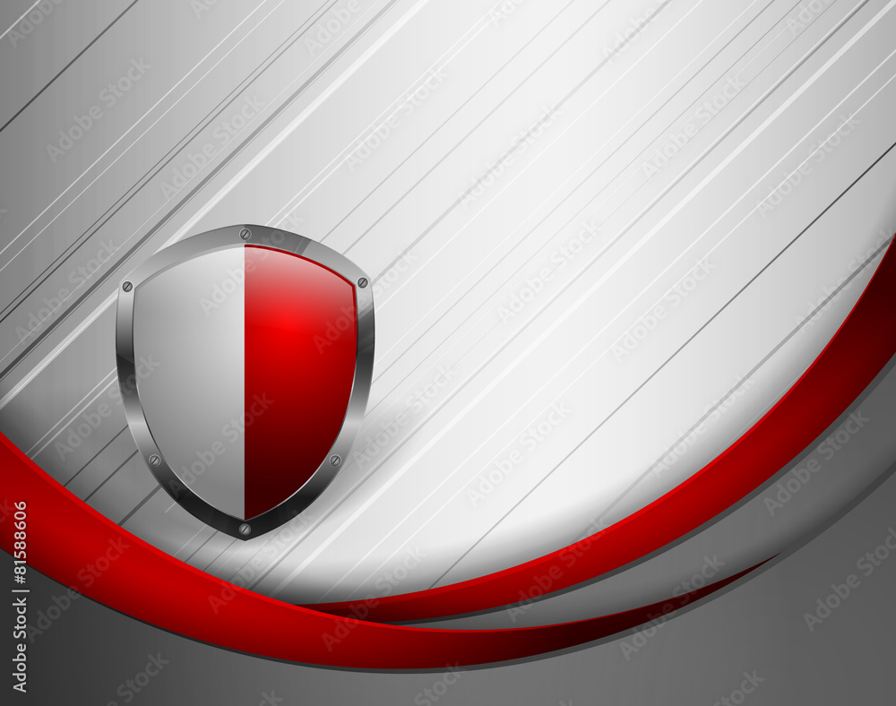 Poster abstract vector template with shield