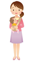 子育てする女性　ママ