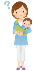 子育てする女性　ママ　表情ポーズ