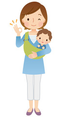 子育てする女性　ママ　表情ポーズ