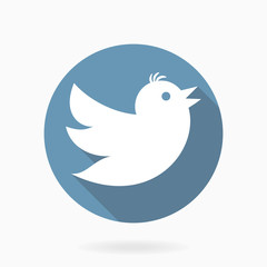Flying White Bird  With Flat Design