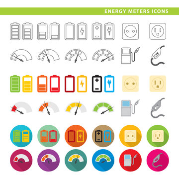 Energy meters icons.