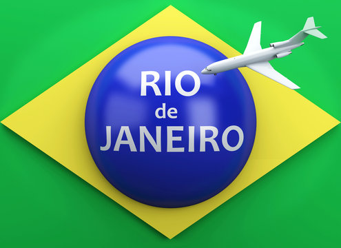3d Rio De Janeiro. Brazil Summer Olympic Games Concept.