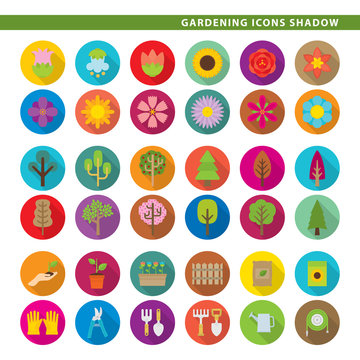 Gardening icons shadow.