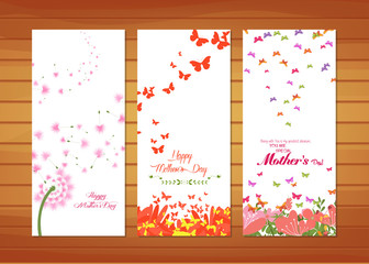 Flower and butterflies Mother's Day Cards
