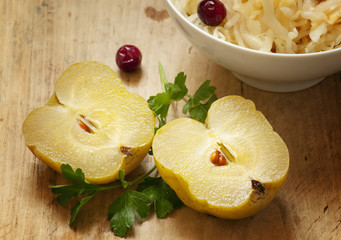 sauerkraut and pickled apples