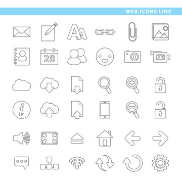 Web icons line.