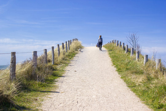 Walking with the dog in the dunes, Zoutelande, Netherlands