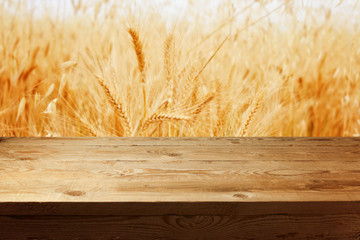 Wooden table template for product montage background