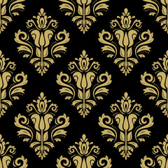 Pattern in the style of Baroque. Abstract  Golden Background