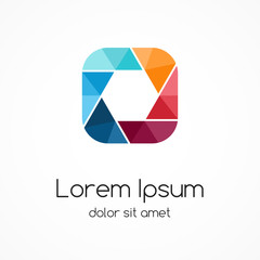 Naklejka premium Logo template. Modern vector abstract square and hexagon