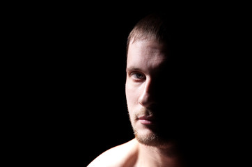 Close-up portrait of man