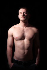 Fototapeta na wymiar Portrait of shirtless handsome man