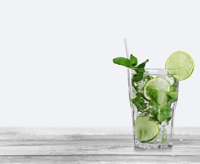 Cocktail. Set of cocktails soft and long-drinks ind front of