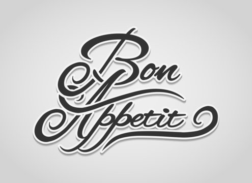 Bon Appetit vector lettering