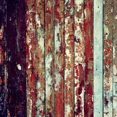 old wooden background with worn and cracked paint