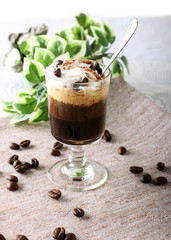 Mocaccino, hot drink with coffee, chocolate and cream
