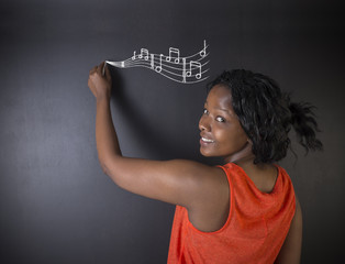 Learn music African American woman teacher or student