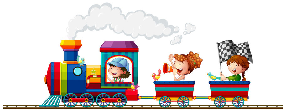 Children and train