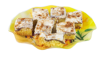 Homemade cake with whipped cream