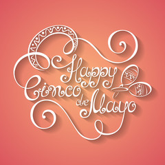 Vector Cinco de Mayo Inscription with Sombrero
