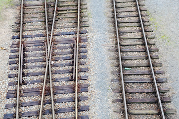 Fototapeta premium Detail of railways with junction