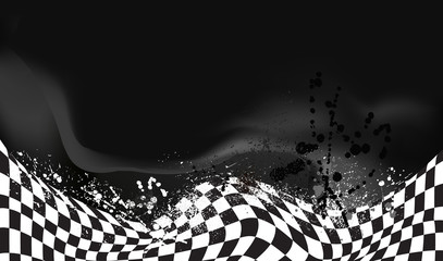 race, checkered flag background vector - 81595892