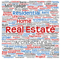 Obraz premium Conceptual real estate word cloud