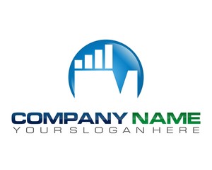 hand circle blue logo image vector