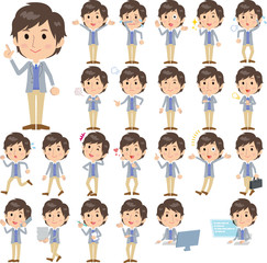 ジャケット青ベスト男性／同じシリーズはtoyotoyoポートフォリオ内から「親しみ　デフォルメ」と検索してください