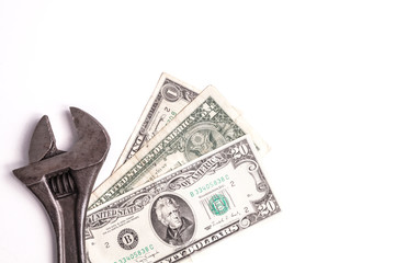 Work tools lying with Money