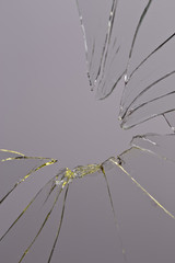 broken glass grey background
