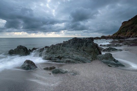 Grey Sky over Portwrinkle in Cornwall