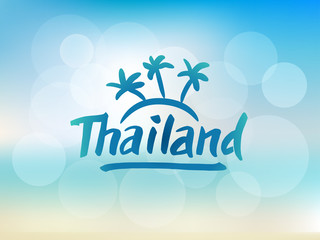 Fototapeta na wymiar Thailand hand drawn lettering