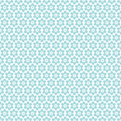 Seamless Retro Pattern Flowers Turquoise