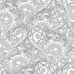 Monochrome paisley pattern. Seamless background