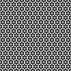 Seamless Retro Pattern Flowers Black/White