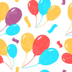 Fototapeta na wymiar Seamless background with colored flying balloons