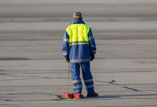 Airport Worker Runway Airplane