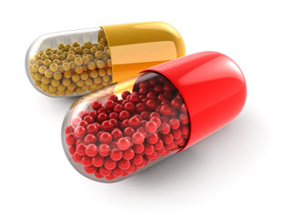 Pill and drugs (clipping path included)