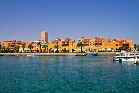 harbor and marina on the Red Sea in Hurghada