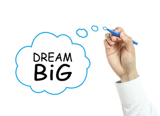 Businessman drawing dream big concept