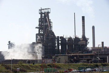 Fototapeta na wymiar Steelworks coke blast furnace Port Talbot South Wales UK