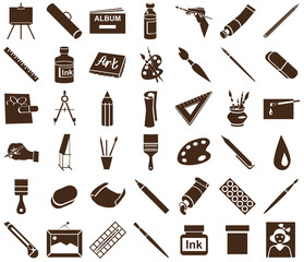 attributes of art icons on white