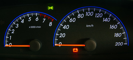 closeup car dashboard