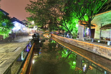 China Suzhou Canal Street Dusk