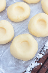Raw traditional Polish potato and flour noodles.