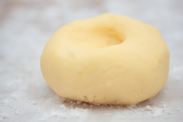Raw traditional Polish potato and flour noodles.