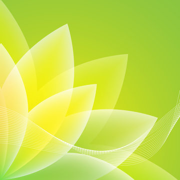 Abstract Green Flower Background. Vector Illustration